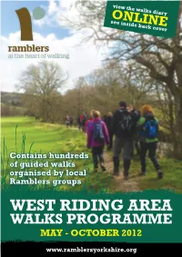 WEST RIDING AREA WALKS PROGRAMME May - October 2012