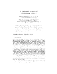 A Dataset of Open-Source Safety-Critical Software⋆