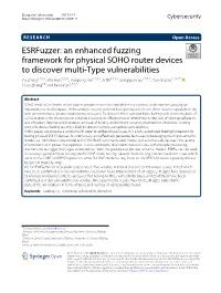An Enhanced Fuzzing Framework for Physical SOHO Router Devices To