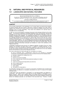 Chapter 12 - NATURAL and PHYSICAL RESOURCES Section 1 – Landscape and Natural Features