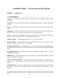 Criminal Justice: an Overview of the System