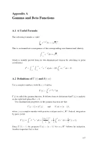 Gamma and Beta Functions