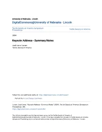 Keynote Addressâ•Flsummary Notes