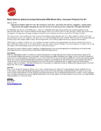 Mattel Extends Global Licensing Partnership with Warner Bros
