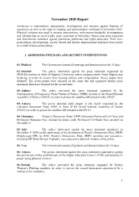 November 2020 Report