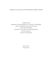 Technology and Scaling of Ultrathin Body Double-Gate Fets