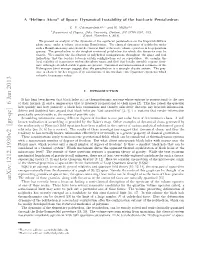 A" Helium Atom" of Space: Dynamical Instability of the Isochoric