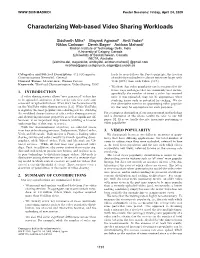 Characterizing Web-Based Video Sharing Workloads