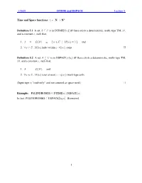 CS601 DTIME and DSPACE Lecture 5 Time and Space Functions: T, S
