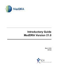 Introductory Guide Meddra Version 21.0