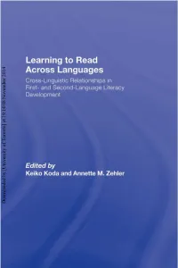 Learning to Read Across Languages