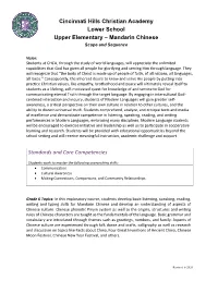 Mandarin Chinese Standards and Core Competencies