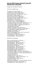 Nat Geo SEA Program Listing for Aug 2012 Released on 01 Aug 2012