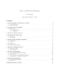 Notes on Differential Topology