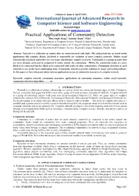 Practical Applications of Community Detection