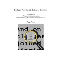 Reading a Work Through the Lens of the Author