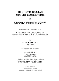 Rosicrucian Cosmo-Conception