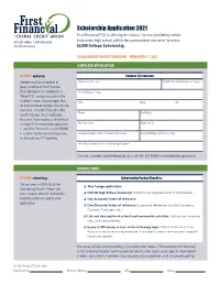 Scholarship Application 2021