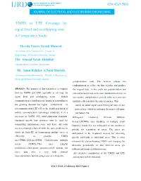 UMTS Vs LTE Coverage by Signal Level and Overlapping Zone A