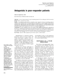 Antagonists in Poor-Responder Patients