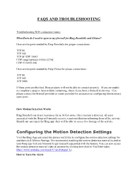 FAQS and TROUBLESHOOTING Configuring the Motion Detection