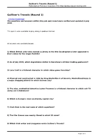 Gulliver's Travels (Round 1) Published on Pub Quiz Questions HQ (