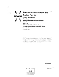Microsoft Windows Cairo Product Planning
