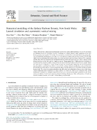 Numerical Modelling of the Sydney Harbour Estuary, New South Wales Lateral Circulation and Asymmetric Vertical Mixing