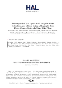 Reconfigurable Flat Optics with Programmable