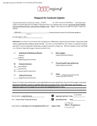 Request for Contract Update