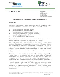 Anhydride Curatives for Epoxy Systems