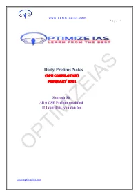 Daily Prelims Notes (DPN COMPILATION) FEBRUARY 2021