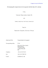 Determining the Temporal Interval of Segments with the Help of F0 Contours