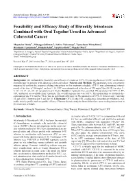 Feasibility and Efficacy Study of Biweekly Irinotecan Combined with Oral Tegafur/Uracil in Advanced Colorectal Cancer
