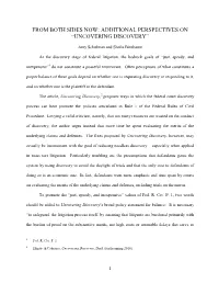 From Both Sides Now: Additional Perspectives on “Uncovering Discovery”