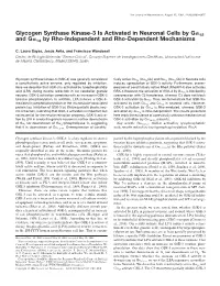 Glycogen Synthase Kinase-3 Is Activated in Neuronal Cells by G 12