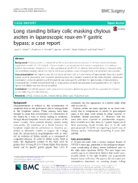 Long Standing Biliary Colic Masking Chylous Ascites in Laparoscopic Roux-En-Y Gastric Bypass; a Case Report Louai R