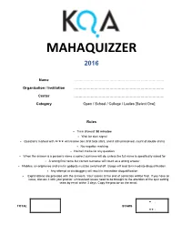 Mahaquizzer-2016-Questions.Pdf