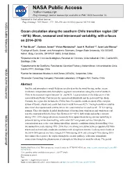 Mean, Seasonal and Interannual Variability, with a Focus on 2014–2016