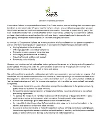 Members' Operating Covenant Cooperative Coffees Is Comprised