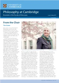 Philosophy at Cambridge Newsletter of the Faculty of Philosophy Issue 14 May 2017