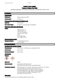 SAFETY DATA SHEET Propane & Butane Gas Refill