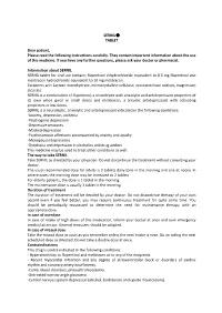 SERNIL ® TABLET Dear Patient, Please Read the Following