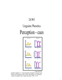 Speech Perception Is ‘Special’ – I.E