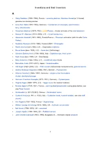 Inventions and Their Inventors A