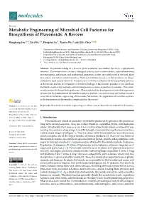 Metabolic Engineering of Microbial Cell Factories for Biosynthesis of Flavonoids: a Review