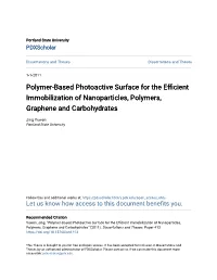 Polymer-Based Photoactive Surface for the Efficient Immobilization of Nanoparticles, Polymers, Graphene and Carbohydrates