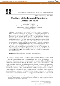 The Story of Orpheus and Eurydice in Coetzee and Rilke