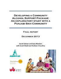 Developing a Community Alcohol Support Package: an Exploratory Study with a Punjabi Sikh Community