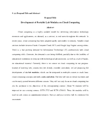 Development of Portable Lab Modules on Cloud Computing